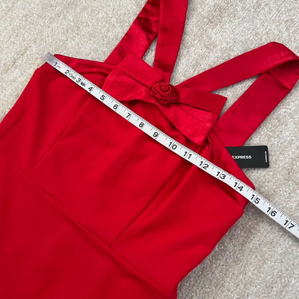 NWT Express Red Sleeveless Cocktail Party Midi Dress S - Picture 8 of 10